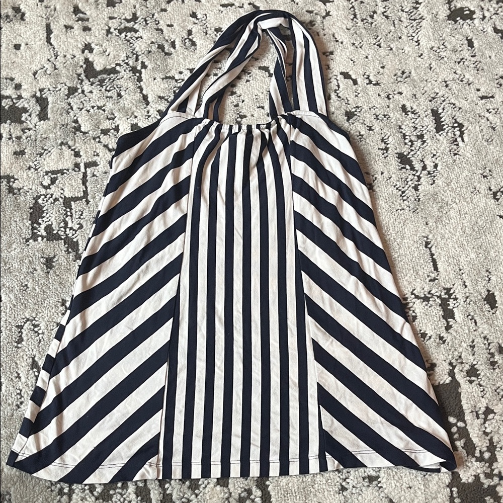 Banana Republic Navy and White Striped Tank Top
